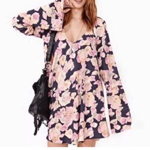 For The Love Of Lemons Floral Long Sleeve Dress